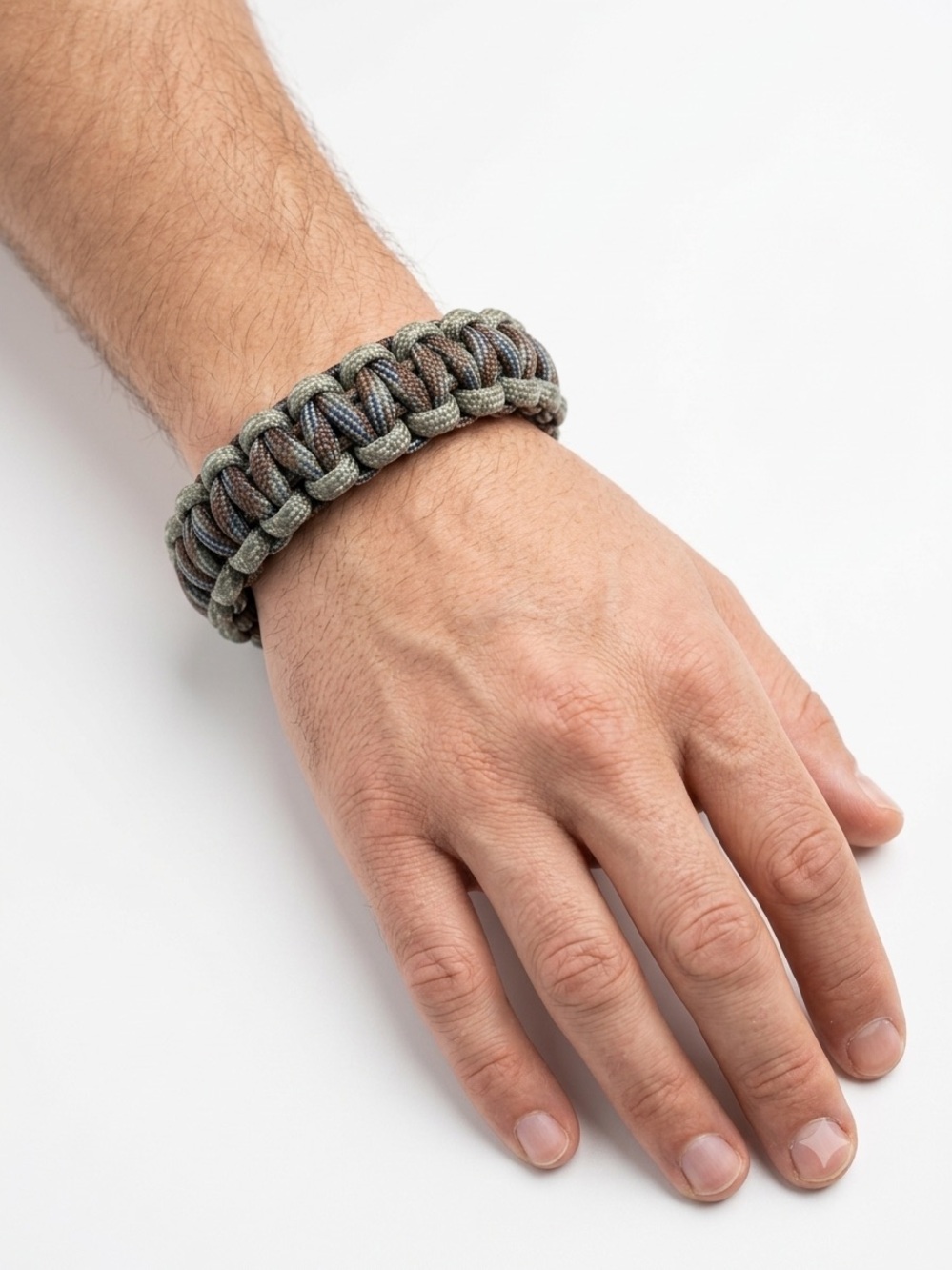 Arbitus Coast Men's Braided Paracord Survival Bracelet with compass